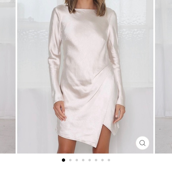 Champagne Satin Dress size L - Picture 3 of 3